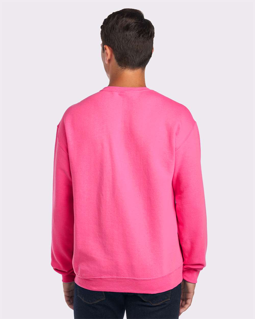 Unisex NuBlend® Crewneck Sweatshirt - OnModelBack - B21035033 - Neon Pink