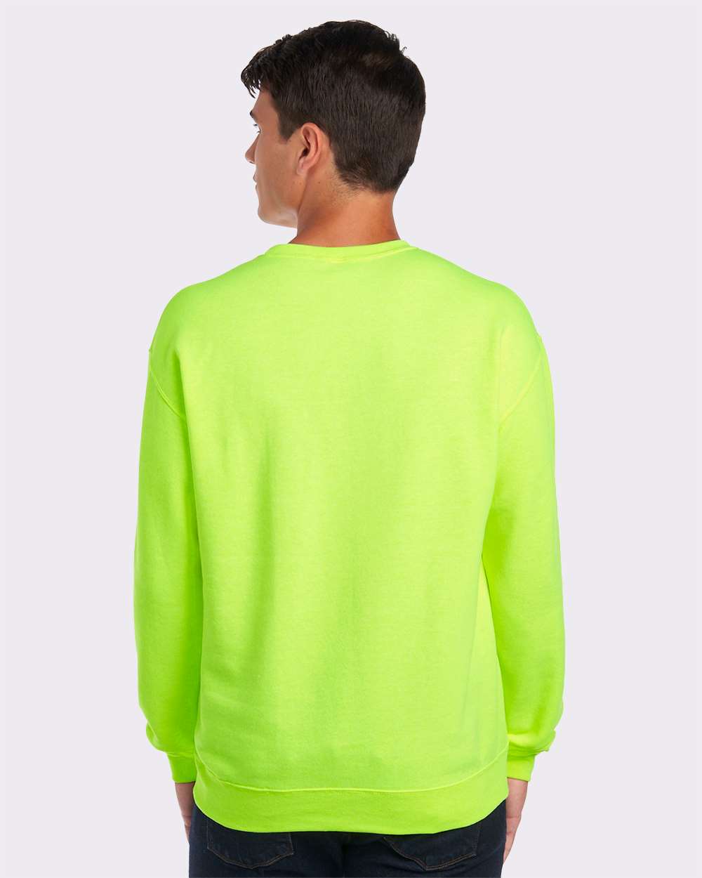 Unisex NuBlend® Crewneck Sweatshirt - OnModelBack - B21035163 - Safety Green