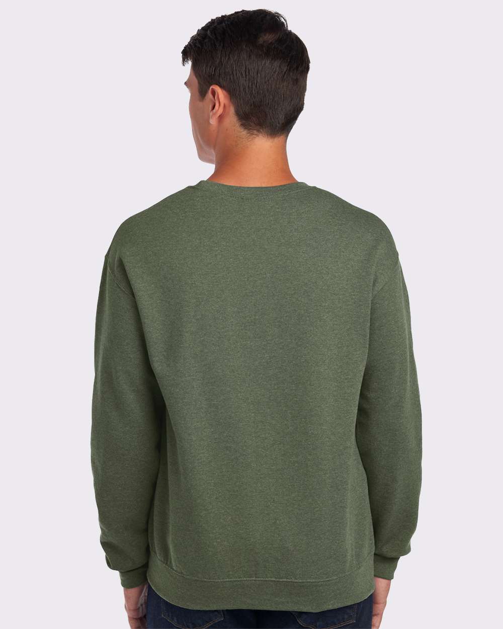 Unisex NuBlend® Crewneck Sweatshirt - OnModelBack - B21035623 - Military Green Heather