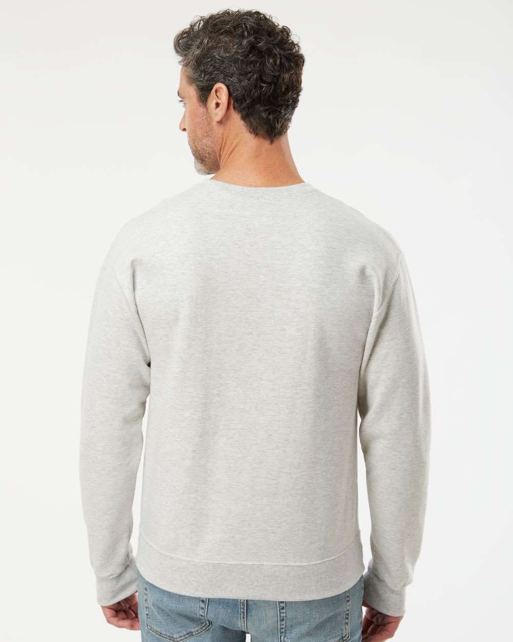 Unisex NuBlend® Crewneck Sweatshirt - OnModelBack - B21035973 - Oatmeal Heather
