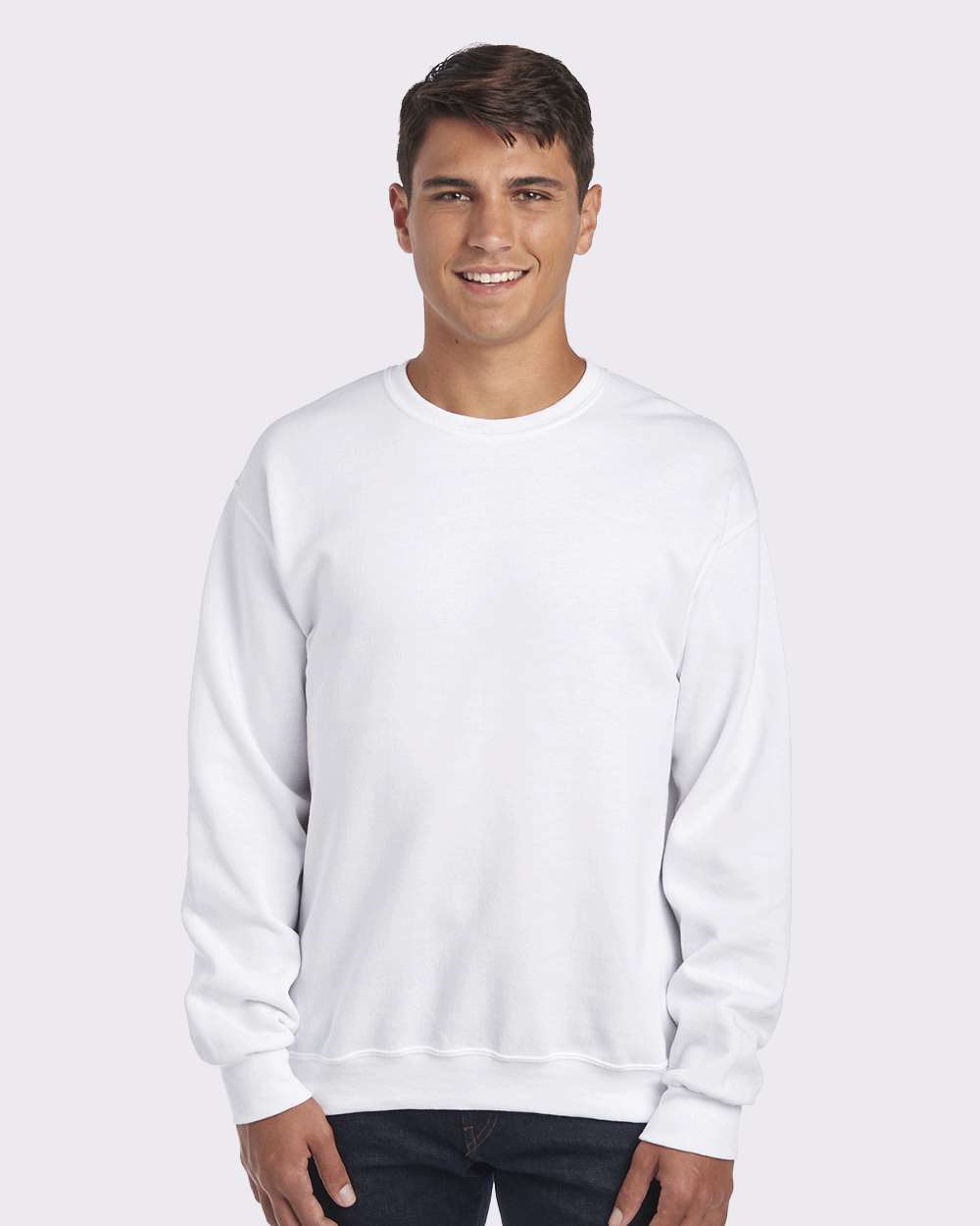 Unisex NuBlend® Crewneck Sweatshirt - OnModelFront - B21035003 - White