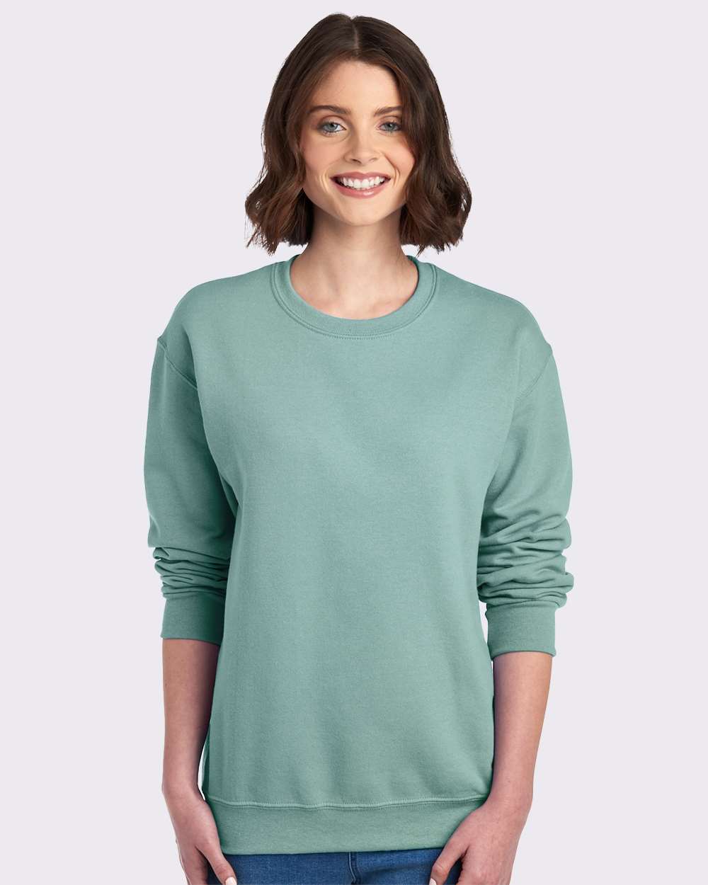 Unisex NuBlend® Crewneck Sweatshirt - OnModelFront - B21035083 - Sage