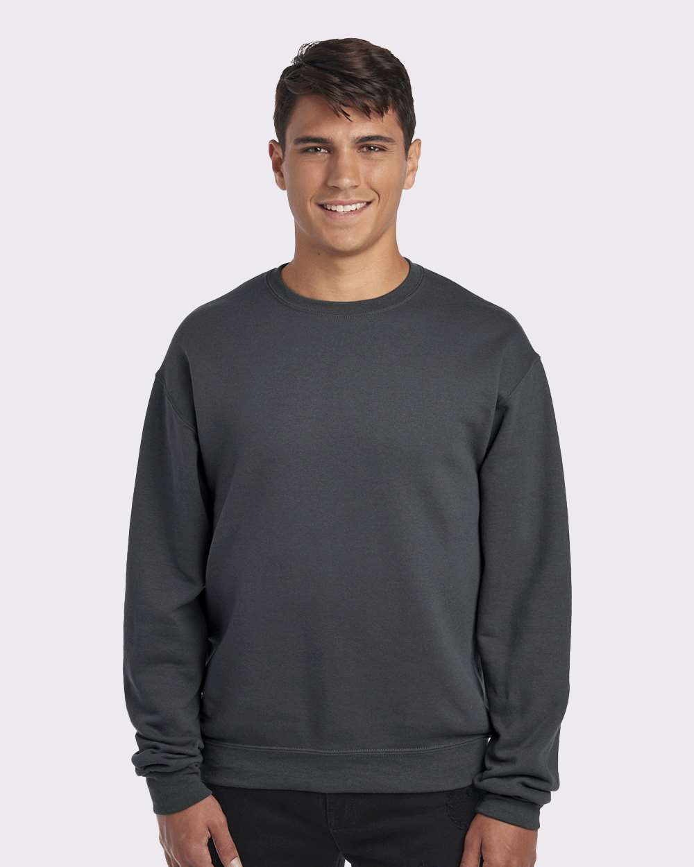 Unisex NuBlend® Crewneck Sweatshirt - OnModelFront - B21035093 - Charcoal Grey