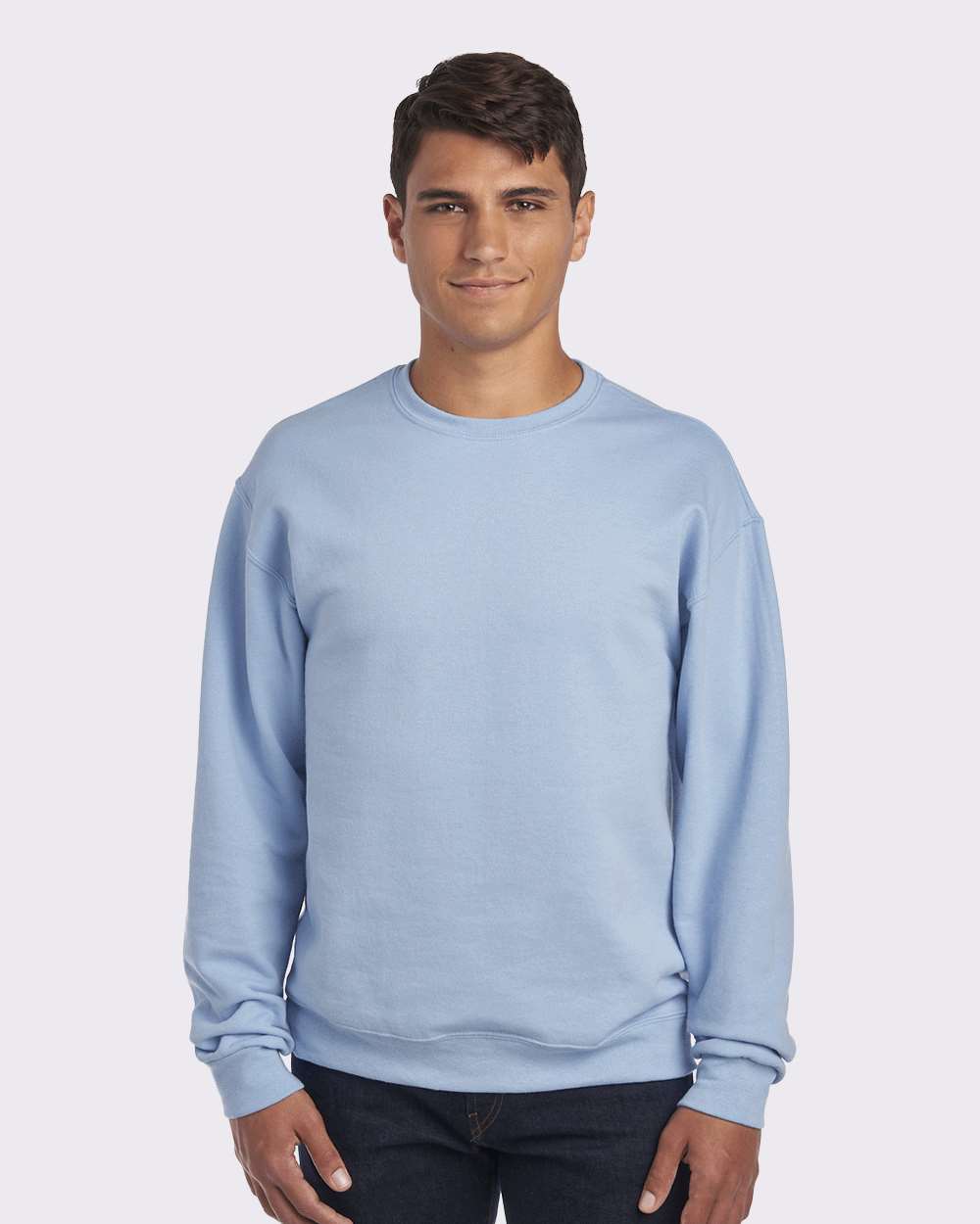 Unisex NuBlend® Crewneck Sweatshirt - OnModelFront - B21035253 - Light Blue