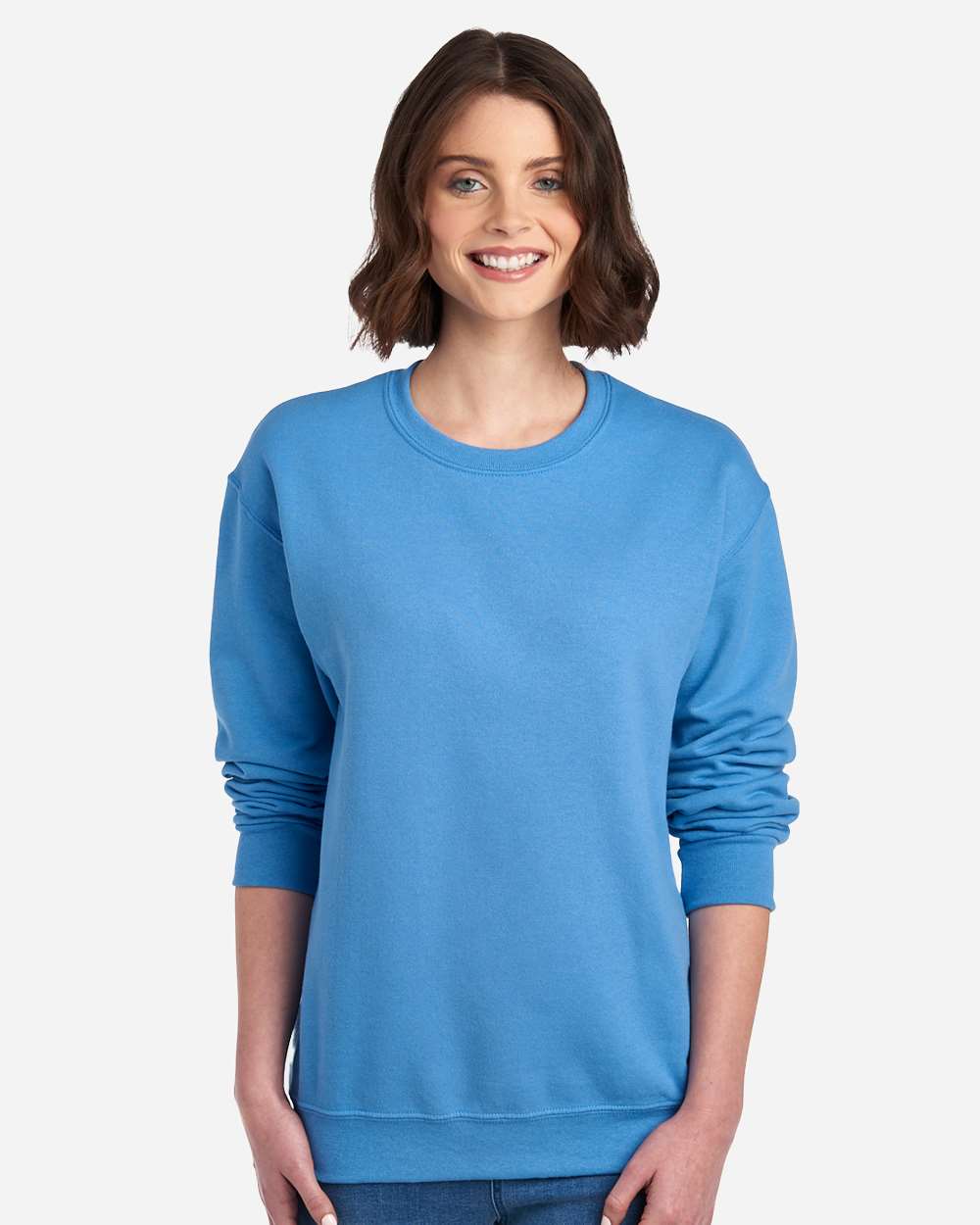 Unisex NuBlend® Crewneck Sweatshirt - OnModelFront - B21035273 - Columbia Blue