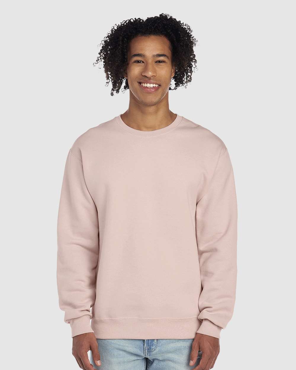 Unisex NuBlend® Crewneck Sweatshirt - OnModelFront - B21035313 - Blush Pink