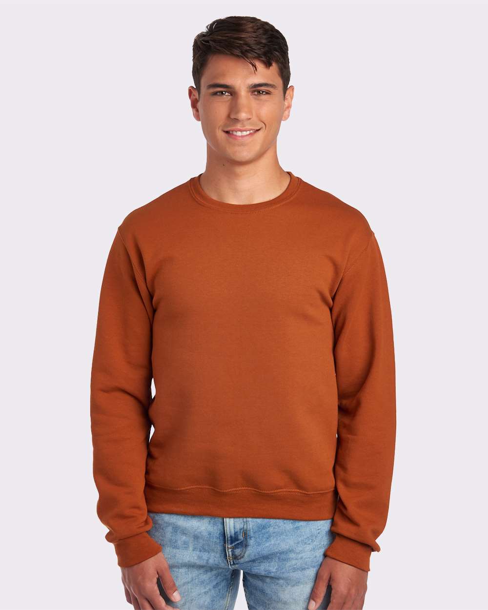 Unisex NuBlend® Crewneck Sweatshirt - OnModelFront - B21035323 - Texas Orange