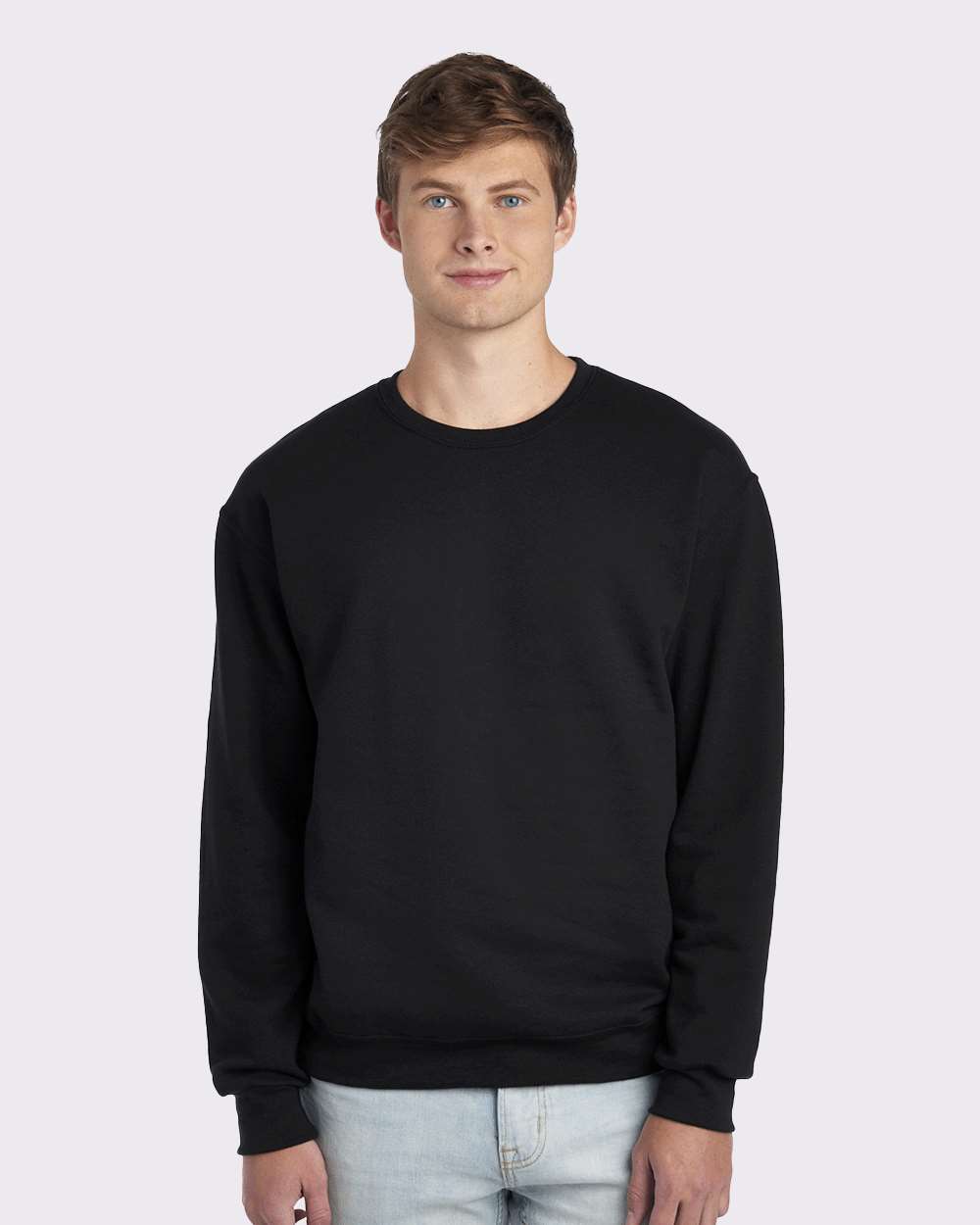 Unisex NuBlend® Crewneck Sweatshirt - OnModelFront - B21035503 - Black