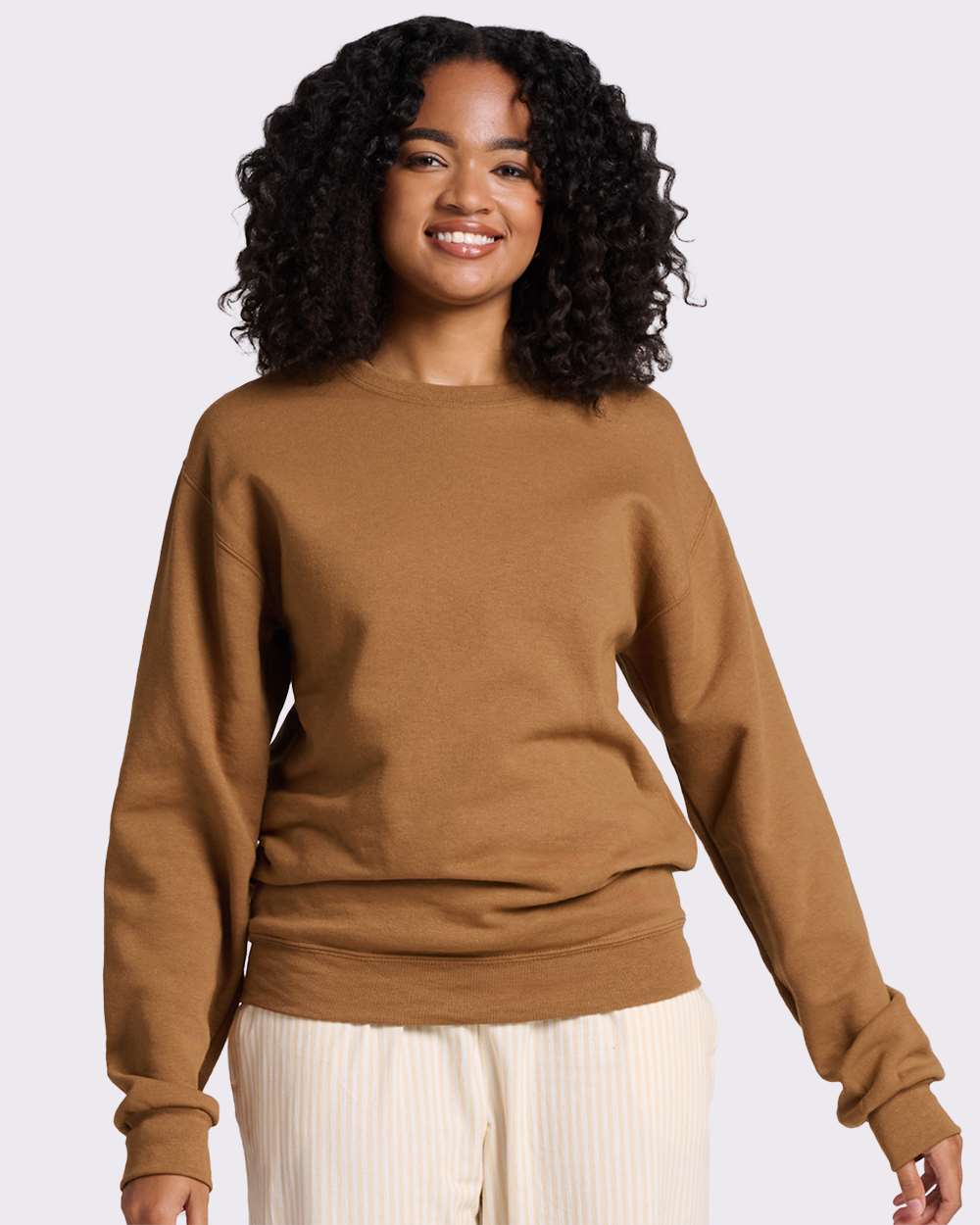 Unisex NuBlend® Crewneck Sweatshirt - OnModelFront - B21035513 - Golden Pecan