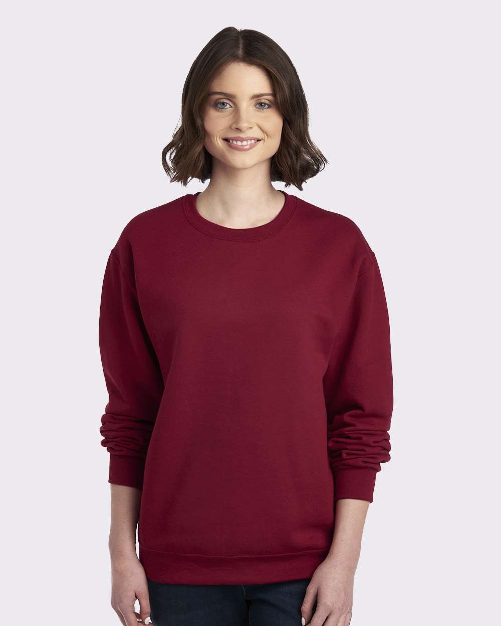 Unisex NuBlend® Crewneck Sweatshirt - OnModelFront - B21035523 - Cardinal