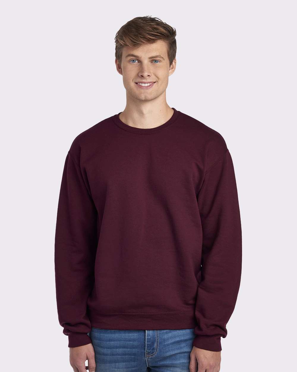 Unisex NuBlend® Crewneck Sweatshirt - OnModelFront - B21035533 - Maroon