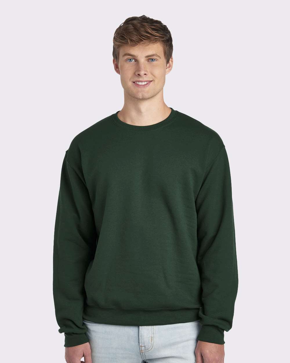 Unisex NuBlend® Crewneck Sweatshirt - OnModelFront - B21035543 - Forest Green