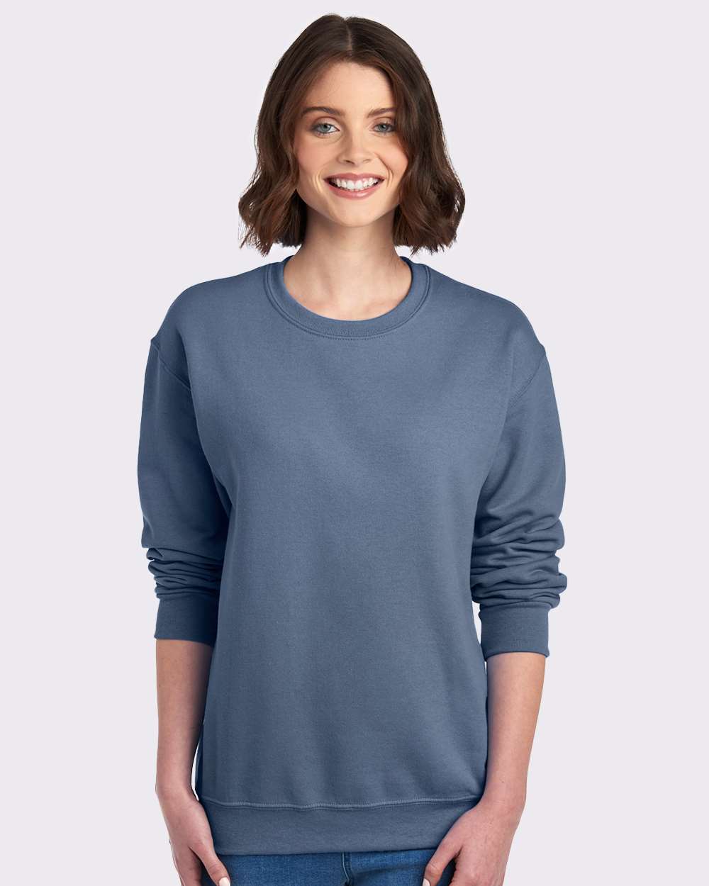 Unisex NuBlend® Crewneck Sweatshirt - OnModelFront - B21035633 - Denim