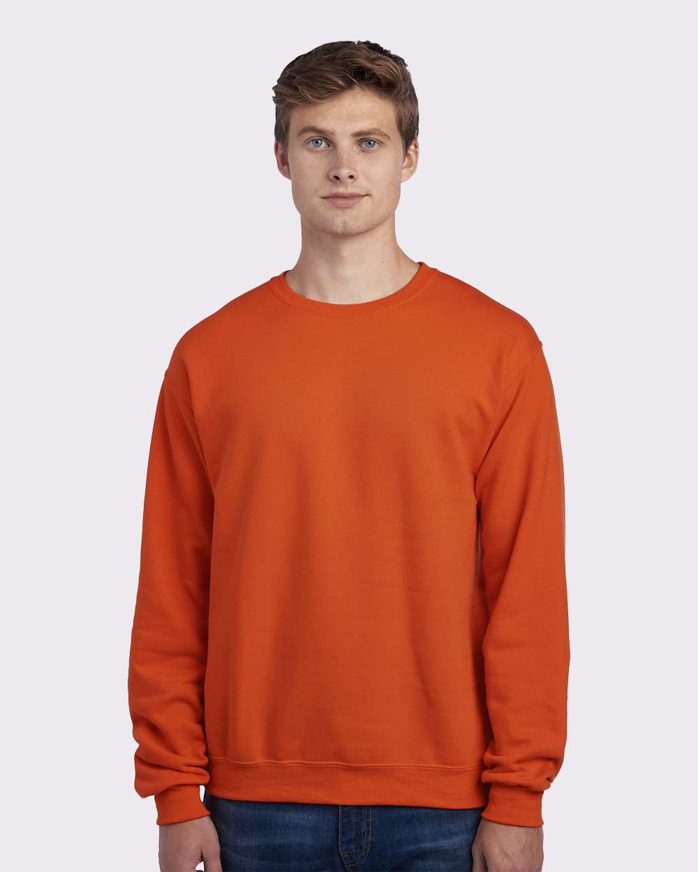 Unisex NuBlend® Crewneck Sweatshirt - OnModelFront - B21035663 - Burnt Orange