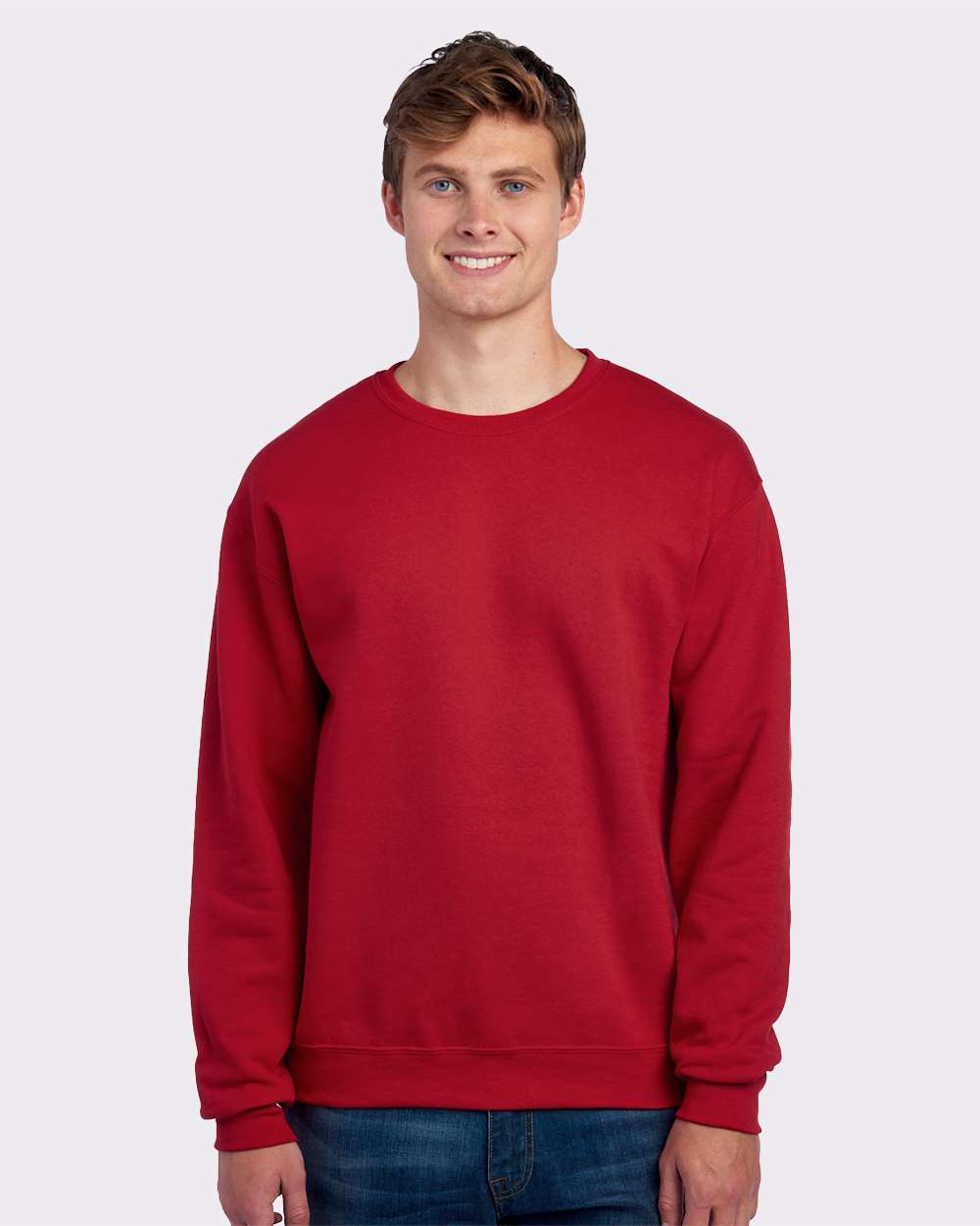 Unisex NuBlend® Crewneck Sweatshirt - OnModelFront - B21035703 - True Red