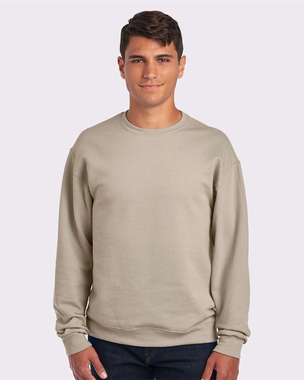 Unisex NuBlend® Crewneck Sweatshirt - OnModelFront - B21035733 - Sandstone
