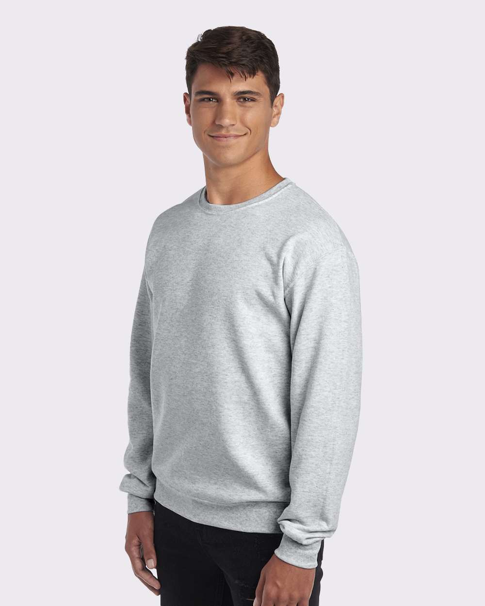 Unisex NuBlend® Crewneck Sweatshirt - OnModelSide - B21035023 - Ash