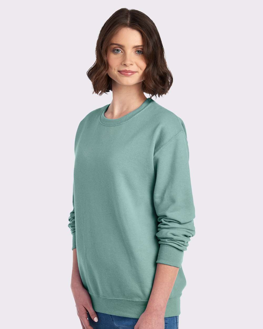 Unisex NuBlend® Crewneck Sweatshirt - OnModelSide - B21035083 - Sage