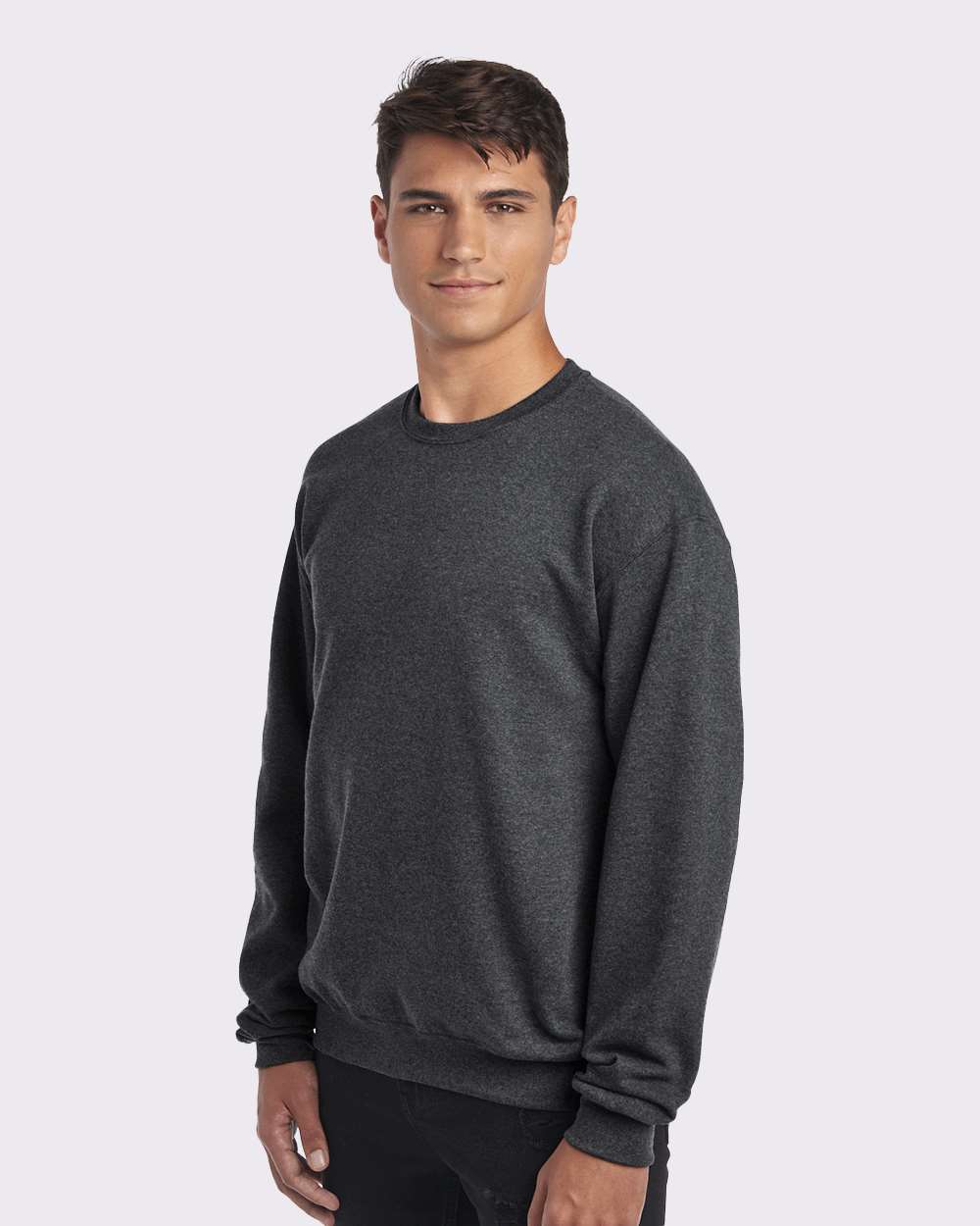 Unisex NuBlend® Crewneck Sweatshirt - OnModelSide - B21035133 - Black Heather