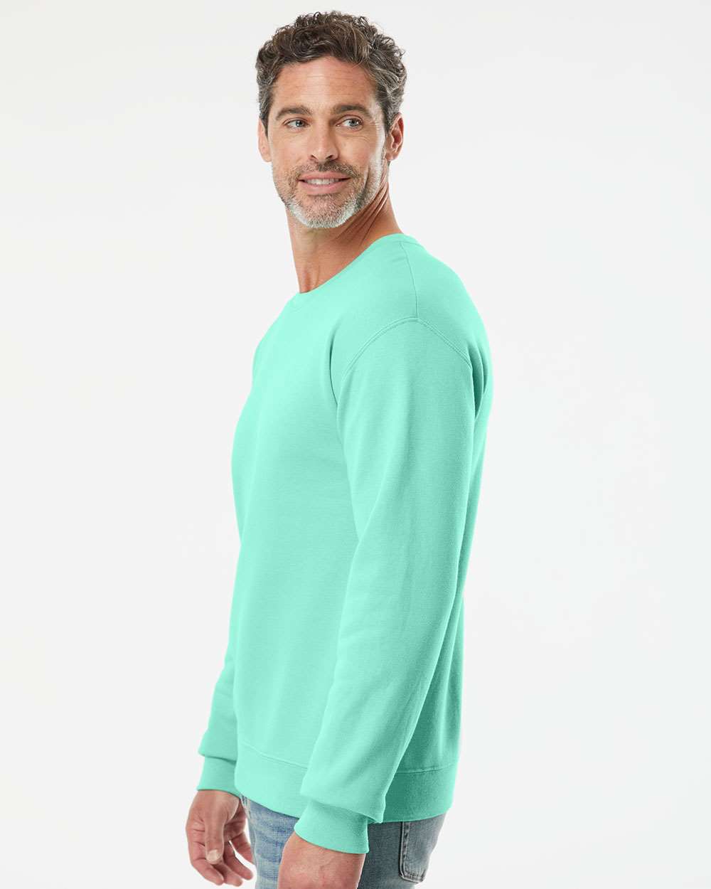 Unisex NuBlend® Crewneck Sweatshirt - OnModelSide - B21035293 - Cool Mint