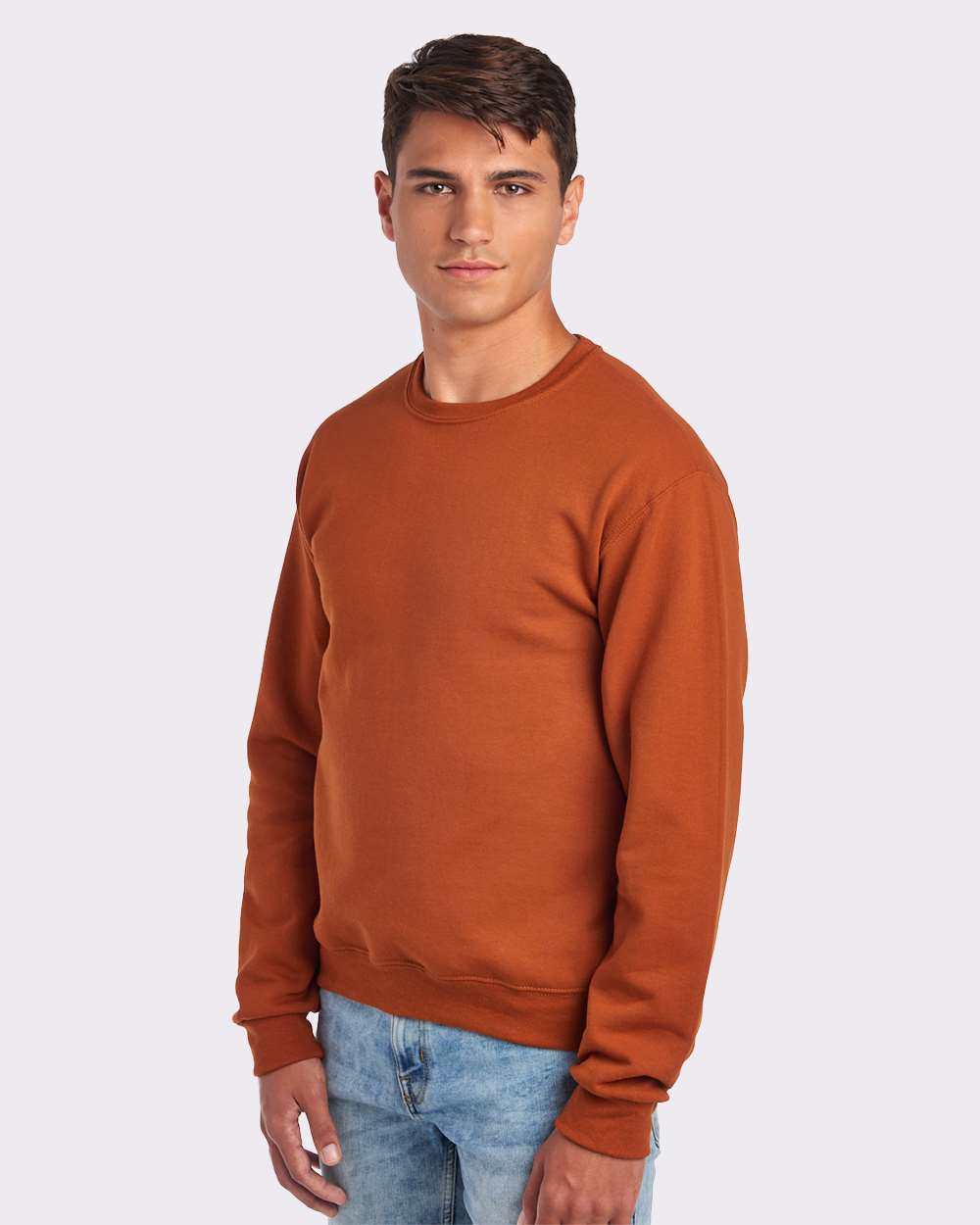 Unisex NuBlend® Crewneck Sweatshirt - OnModelSide - B21035323 - Texas Orange