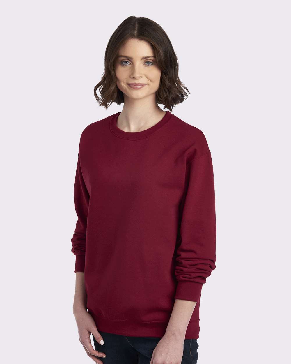 Unisex NuBlend® Crewneck Sweatshirt - OnModelSide - B21035523 - Cardinal