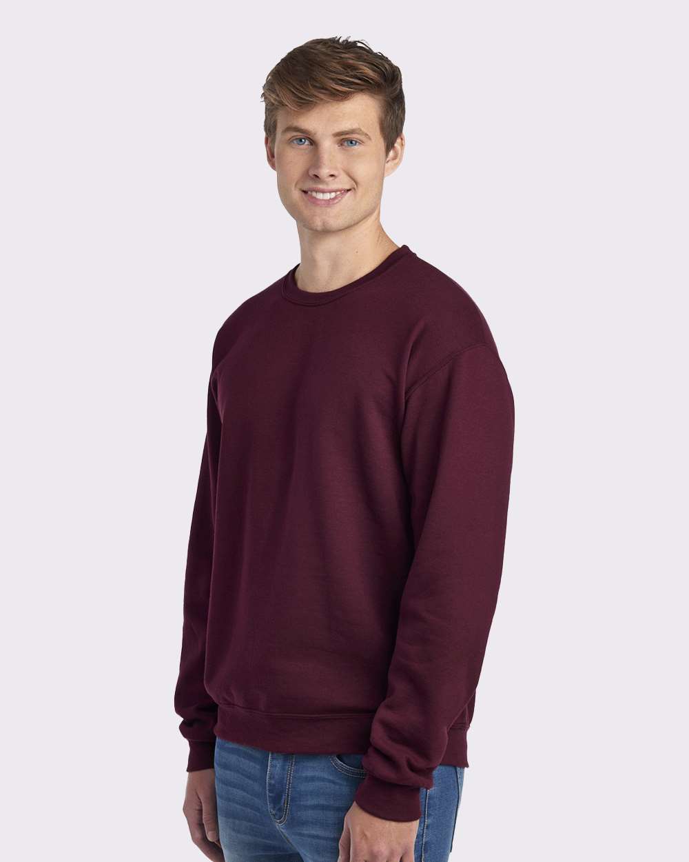 Unisex NuBlend® Crewneck Sweatshirt - OnModelSide - B21035533 - Maroon