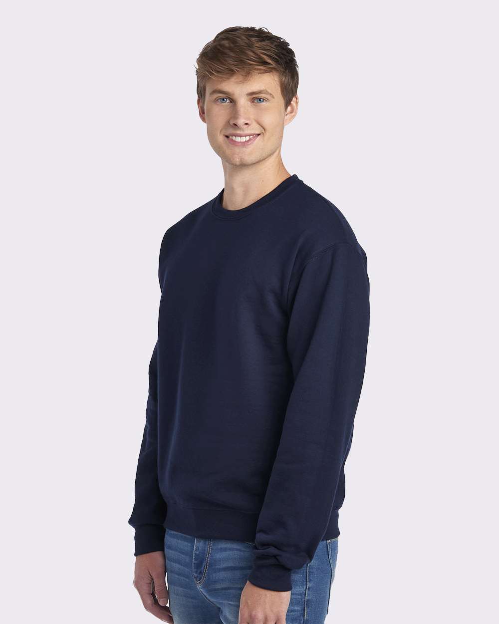 Unisex NuBlend® Crewneck Sweatshirt - OnModelSide - B21035653 - J. Navy
