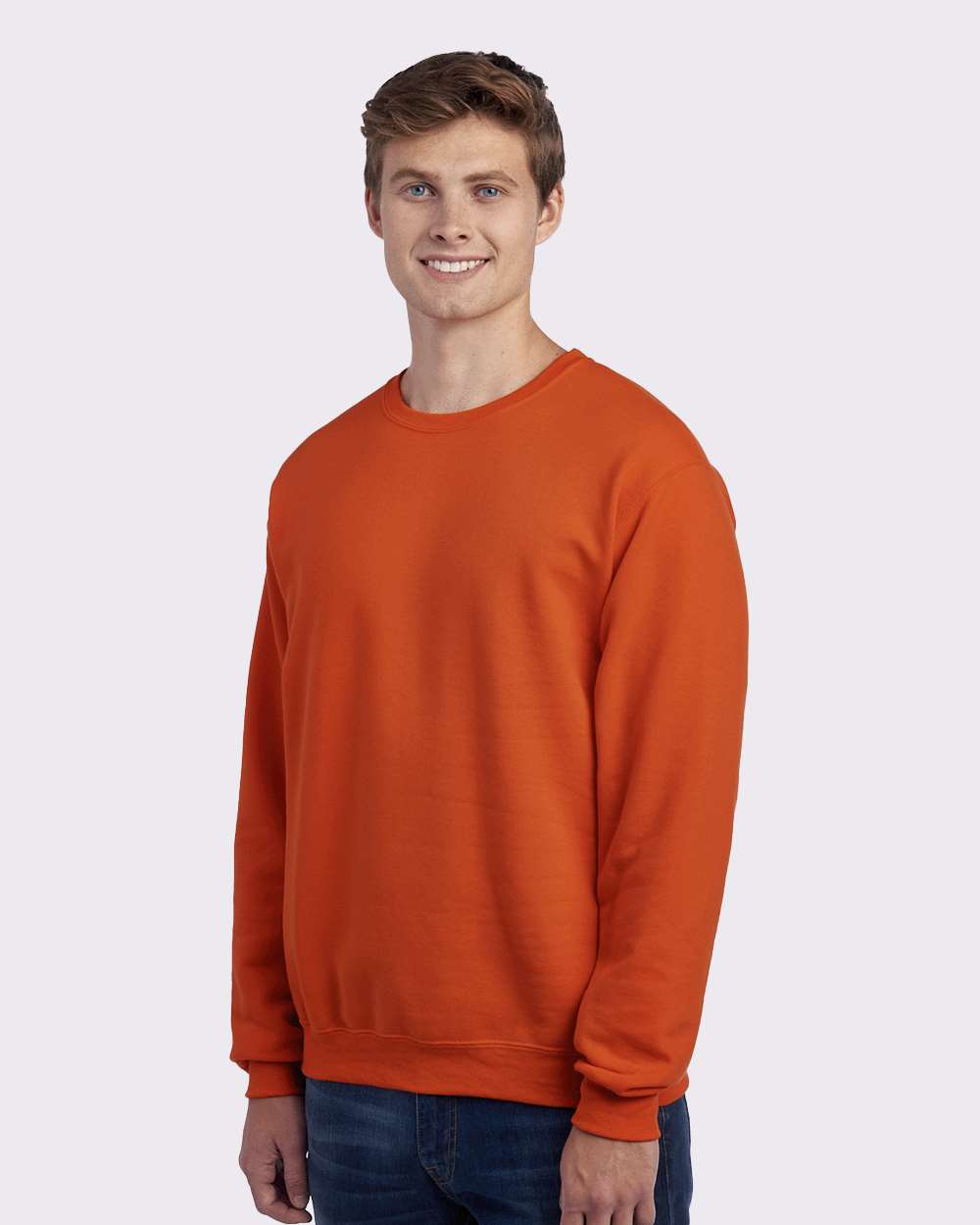 Unisex NuBlend® Crewneck Sweatshirt - OnModelSide - B21035663 - Burnt Orange