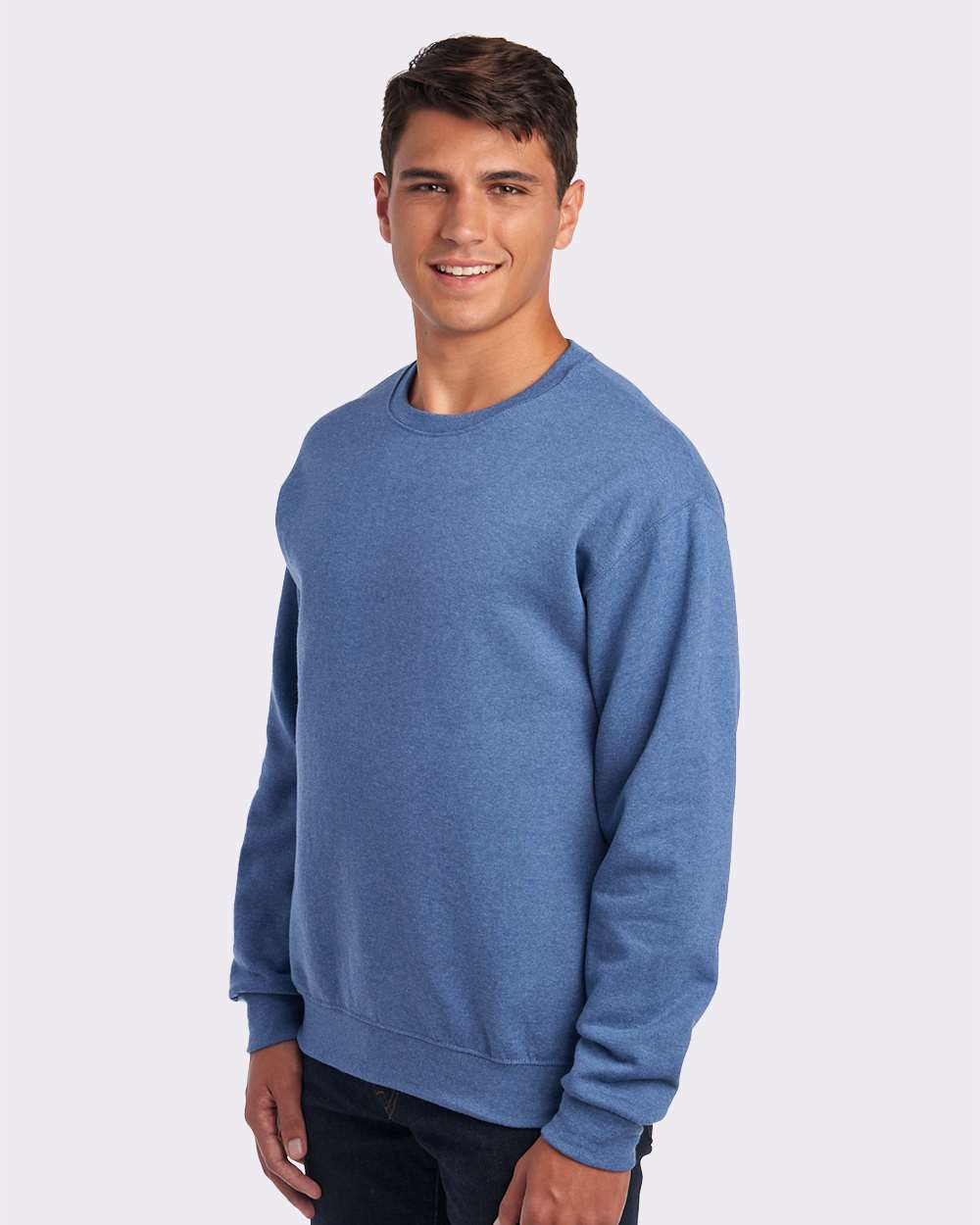 Unisex NuBlend® Crewneck Sweatshirt - OnModelSide - B21035683 - Vintage Heather Blue