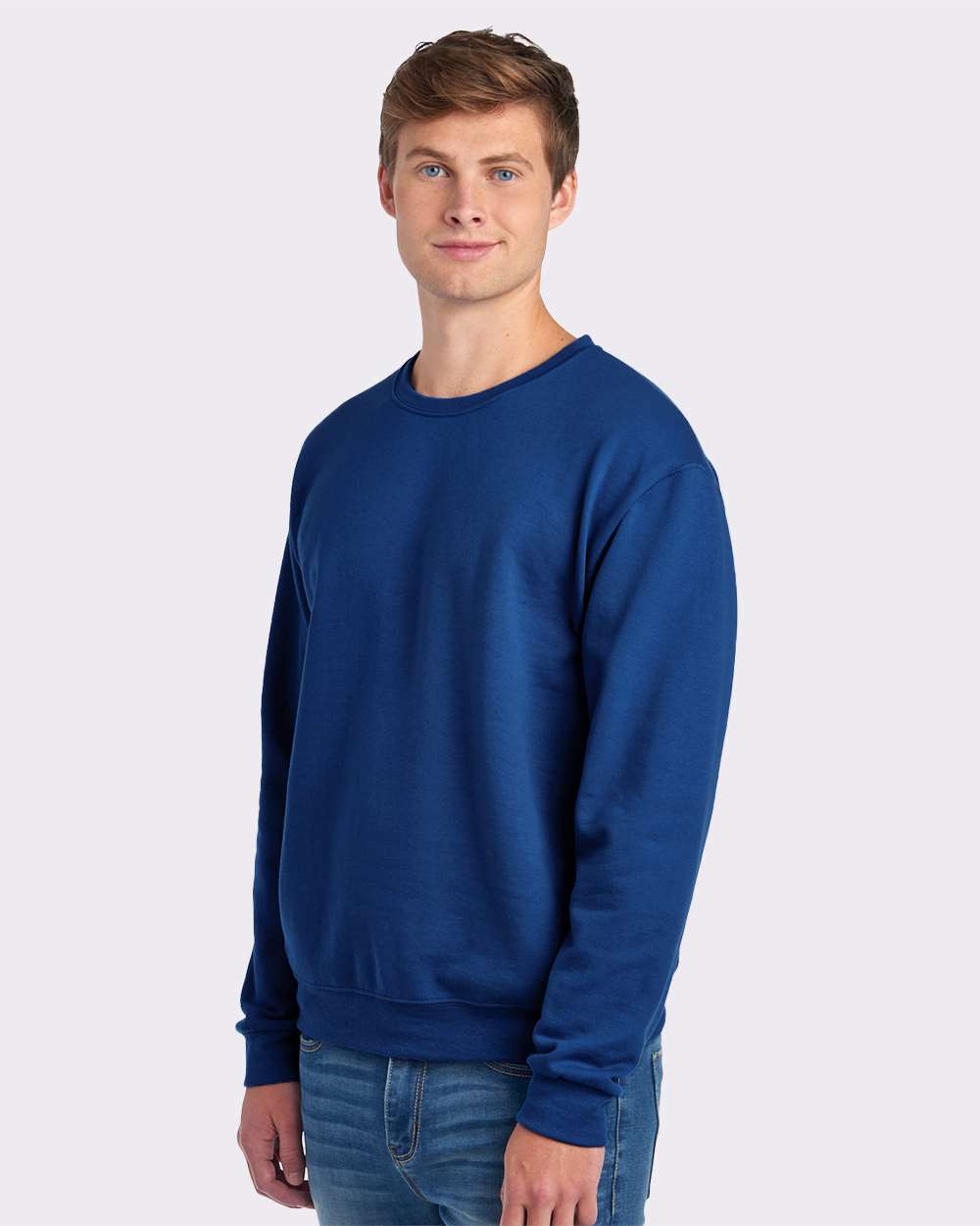 Unisex NuBlend® Crewneck Sweatshirt - OnModelSide - B21035753 - Royal