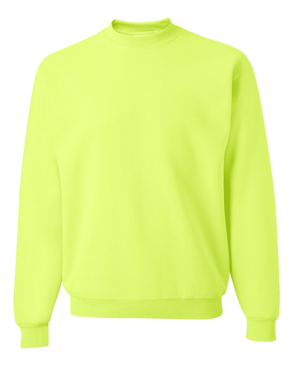 Unisex Super Sweats NuBlend® Crewneck Sweatshirt - Front - B21235163 - Safety Green