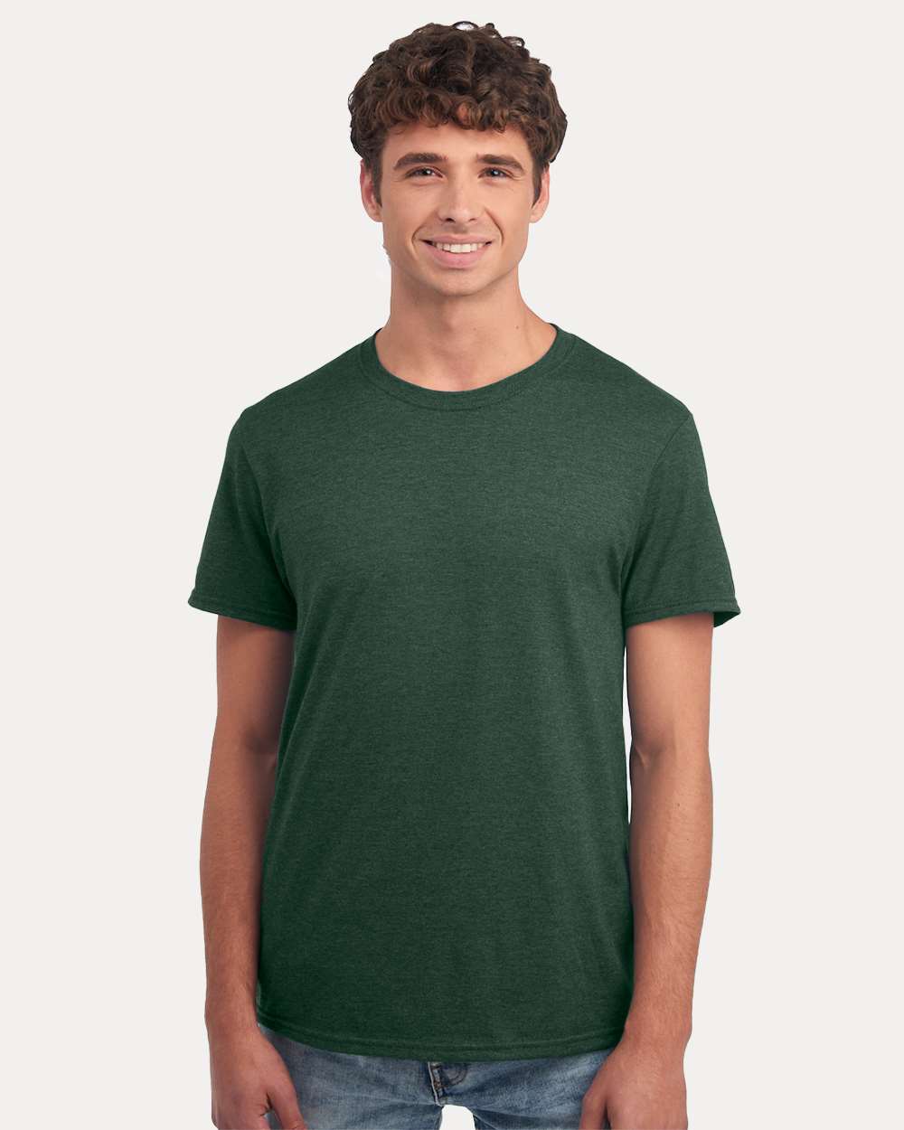 Premium Blend Ring-Spun T-Shirt - OnModelFront - B52035133 - Forest Green Heather