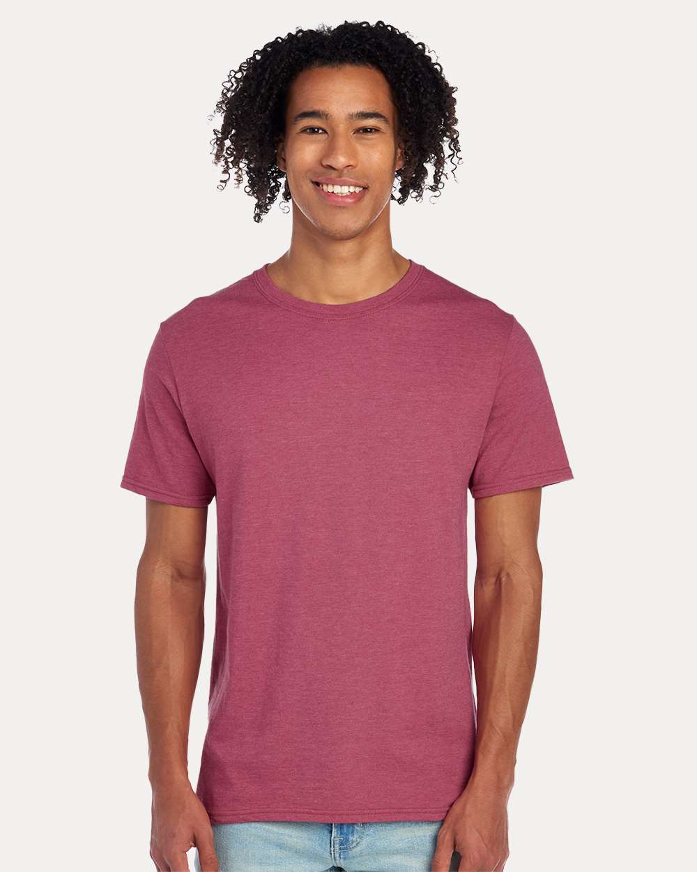 Premium Blend Ring-Spun T-Shirt - OnModelFront - B52035353 - Raspberry Heather