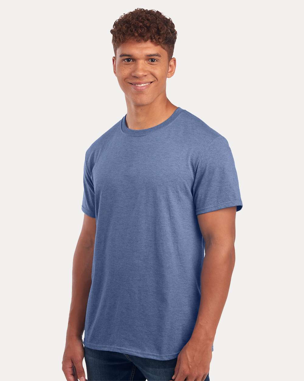 Premium Blend Ring-Spun T-Shirt - OnModelSide - B52035683 - Denim Heather