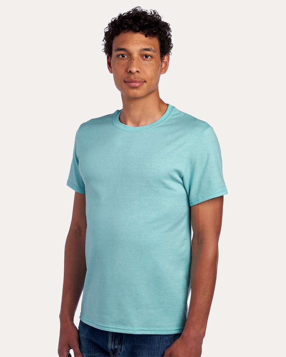 Premium Blend Ring-Spun T-Shirt - OnModelSide - B52035963 - Simply Aqua Heather