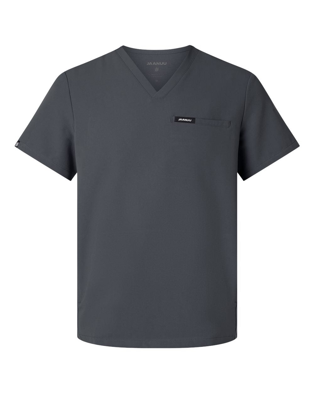 Men's Platt 3-Pocket Scrub V-Neck Top - Front - B00145092 - Carbon Grey