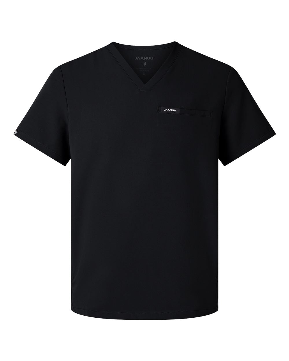 Men's Platt 3-Pocket Scrub V-Neck Top - Front - B00145502 - Black