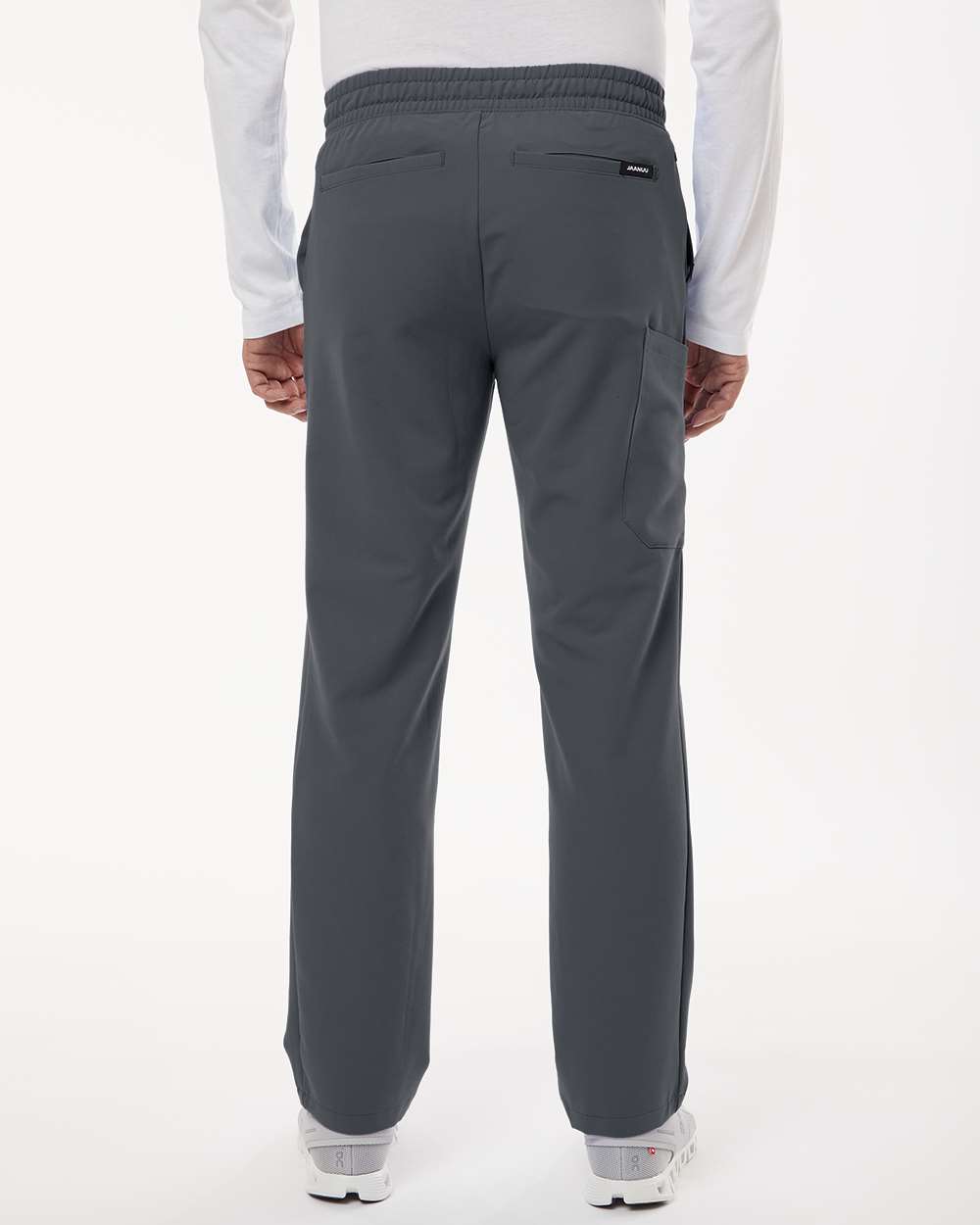Men's Rhodes Everyday Straight-Leg Scrub Pants - OnModelBack - B00245092 - Carbon Grey