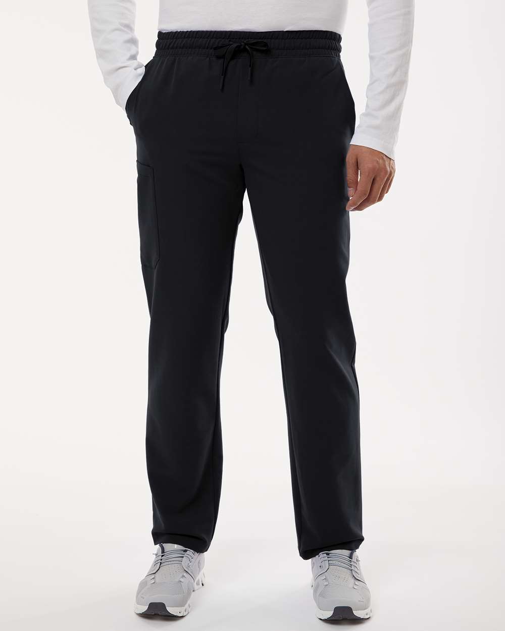 Men's Rhodes Everyday Straight-Leg Scrub Pants - OnModelFront - B00245502 - Black