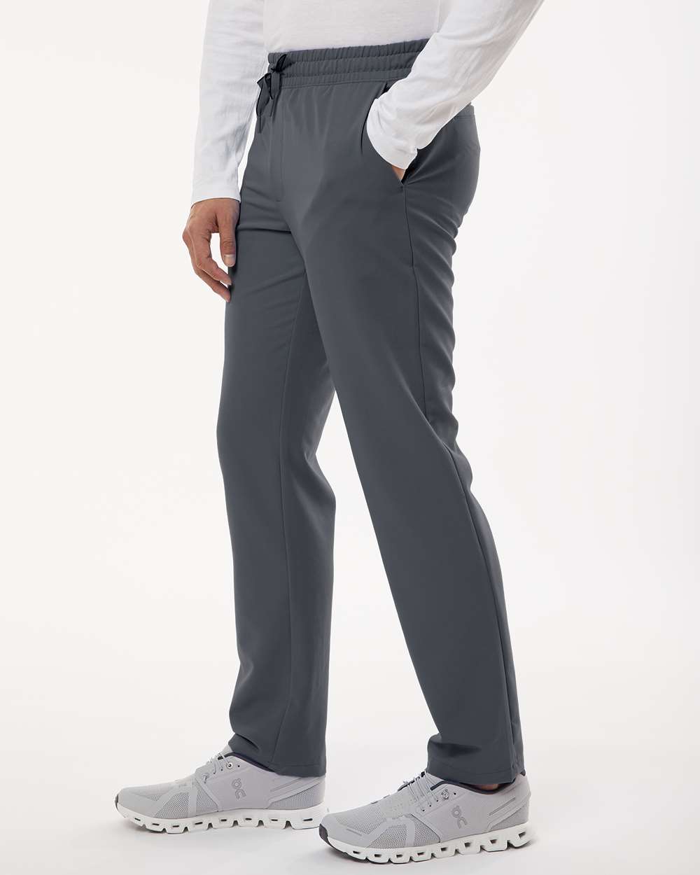 Men's Rhodes Everyday Straight-Leg Scrub Pants - OnModelSide - B00245092 - Carbon Grey