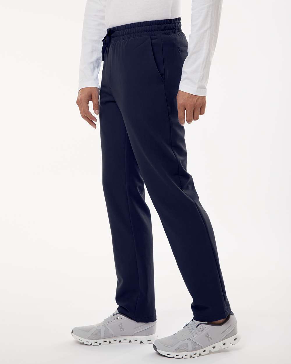 Men's Rhodes Everyday Straight-Leg Scrub Pants - OnModelSide - B00245652 - Midnight Navy