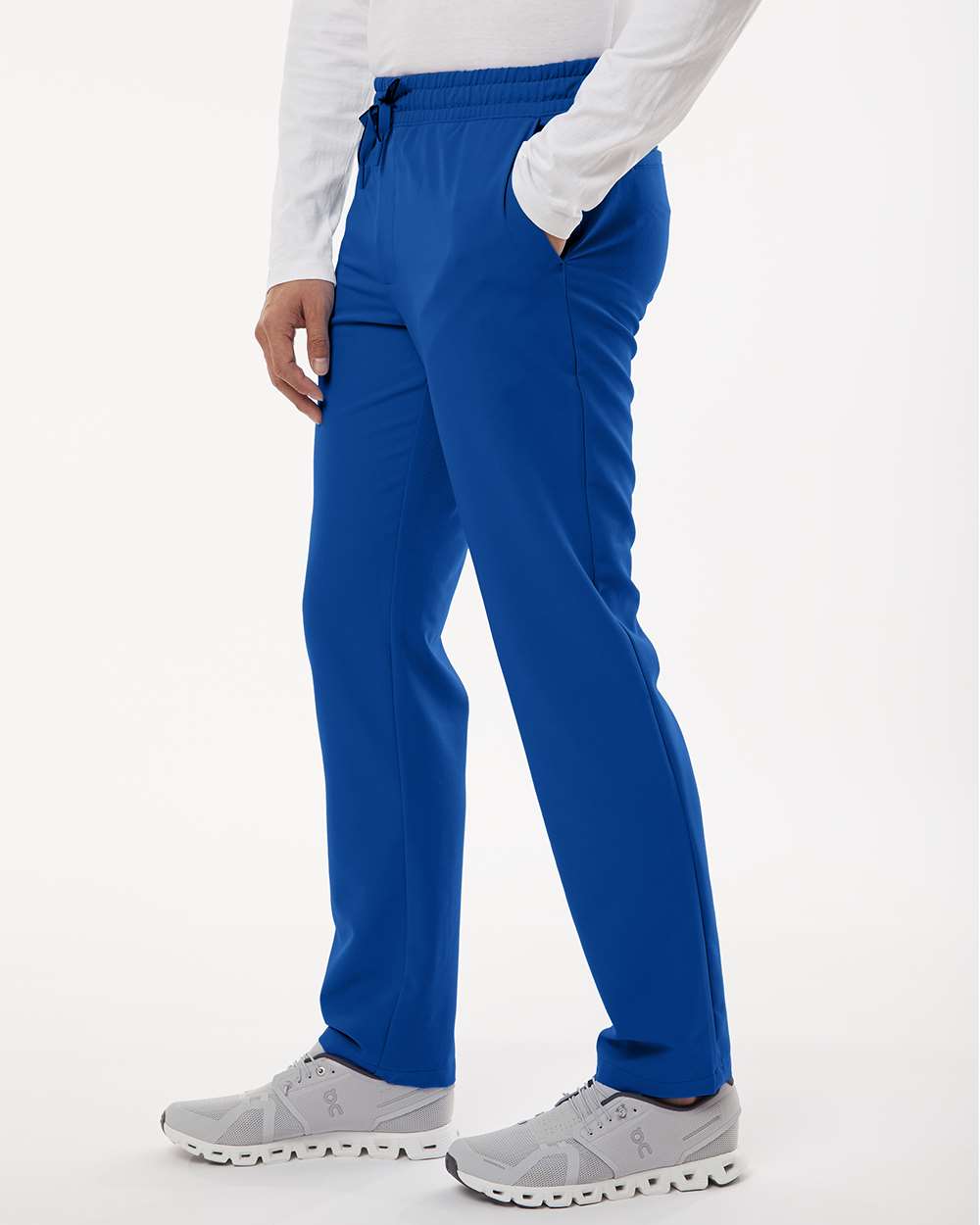 Men's Rhodes Everyday Straight-Leg Scrub Pants - OnModelSide - B00245752 - Royal Blue