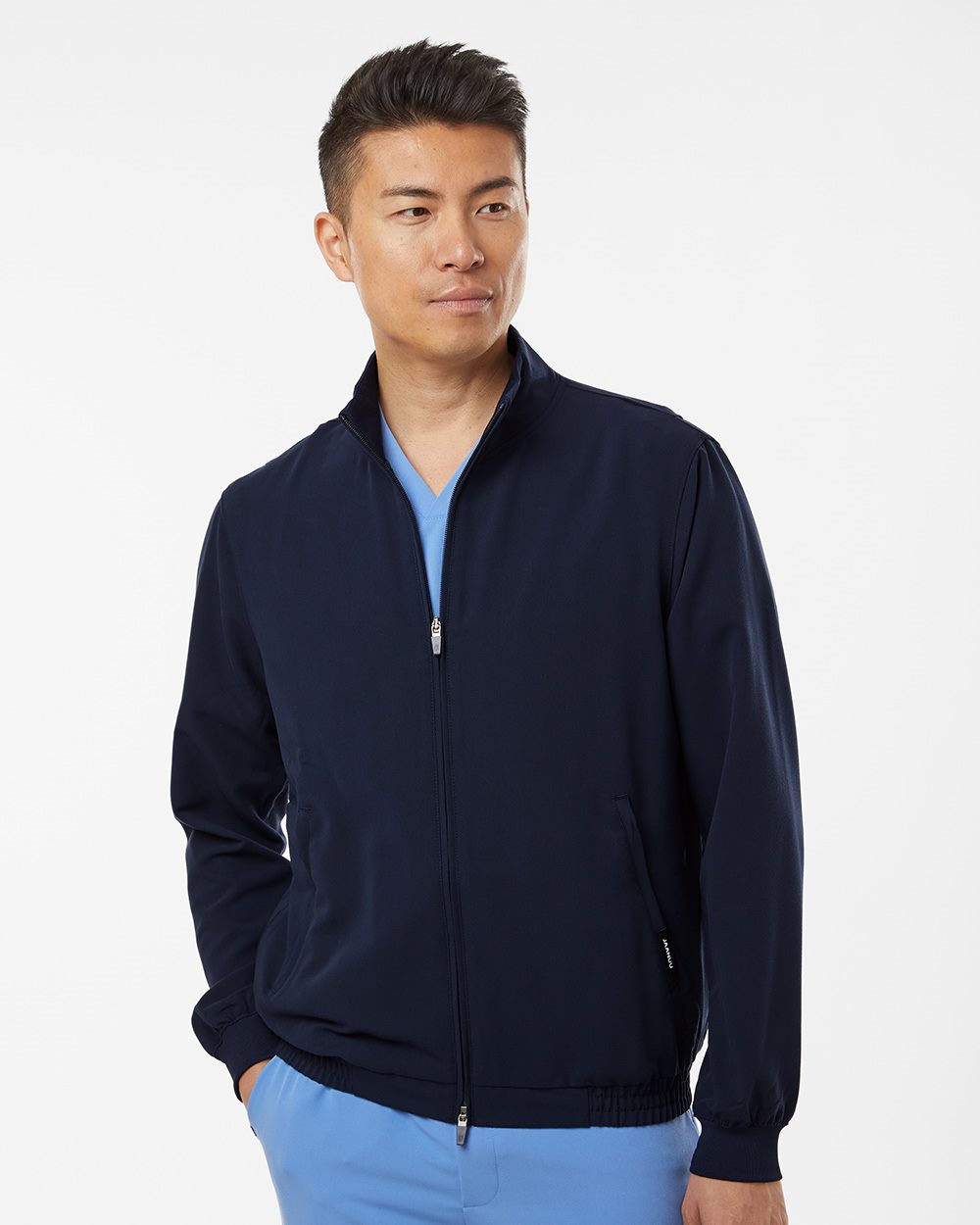 Men's Wolfe Everyday Full-Zip 6-Pocket Scrub Jacket - styleImage