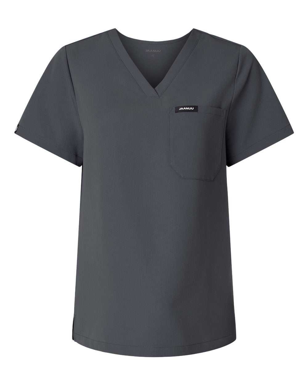 Women's Rhena Essential 1-Pocket Scrub V-Neck Top - Front - B00645091 - Carbon Grey