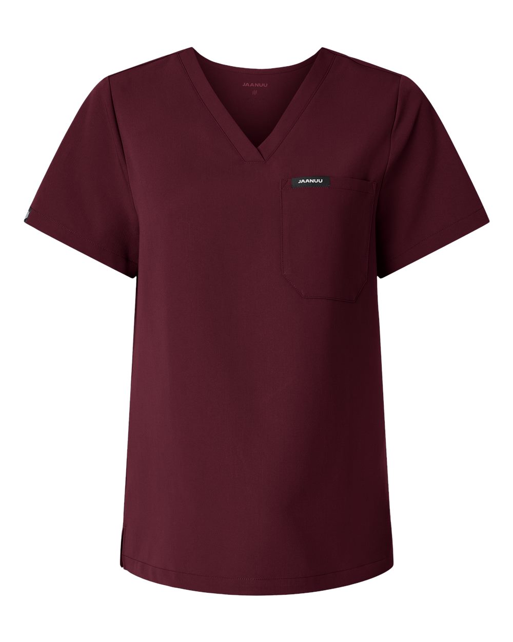 Women's Rhena Essential 1-Pocket Scrub V-Neck Top - Front - B00645521 - Burgundy