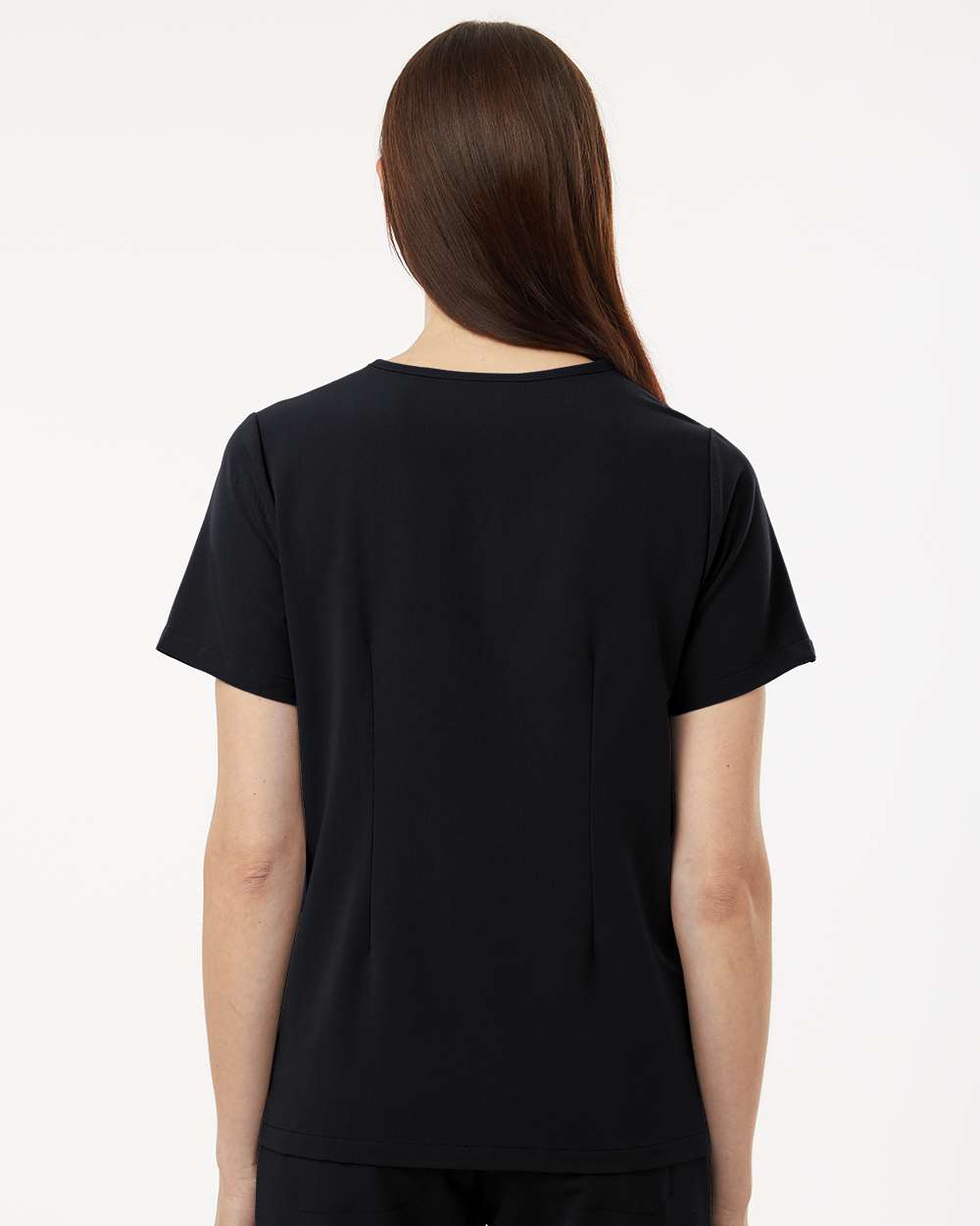 Women's Rhena Essential 1-Pocket Scrub V-Neck Top - OnModelBack - B00645501 - Black