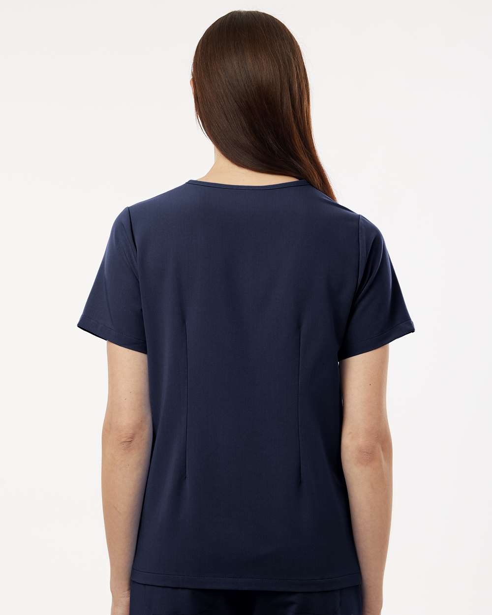 Women's Rhena Essential 1-Pocket Scrub V-Neck Top - OnModelBack - B00645651 - Midnight Navy