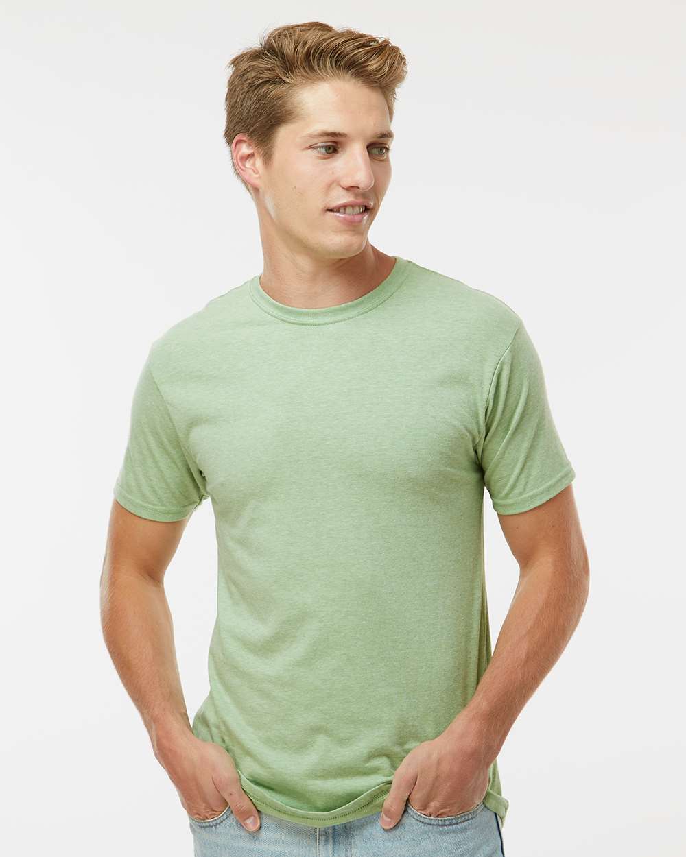 Unisex RecycledSoft™ T-Shirt - OnModelFront - B10062174 - Green Tea