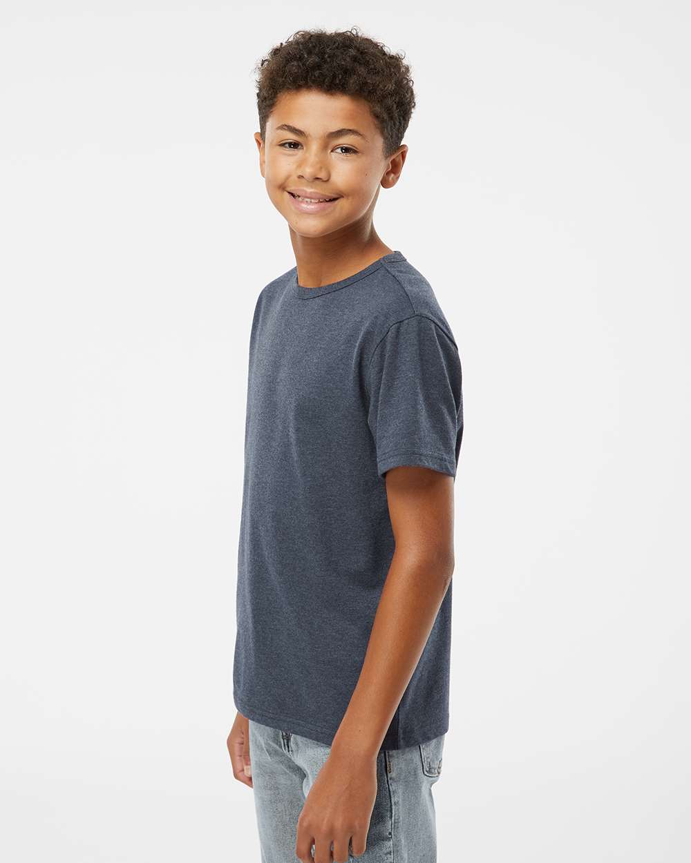 Youth RecycledSoft™ T-Shirt - OnModelSide - B10262102 - Midnight Blue